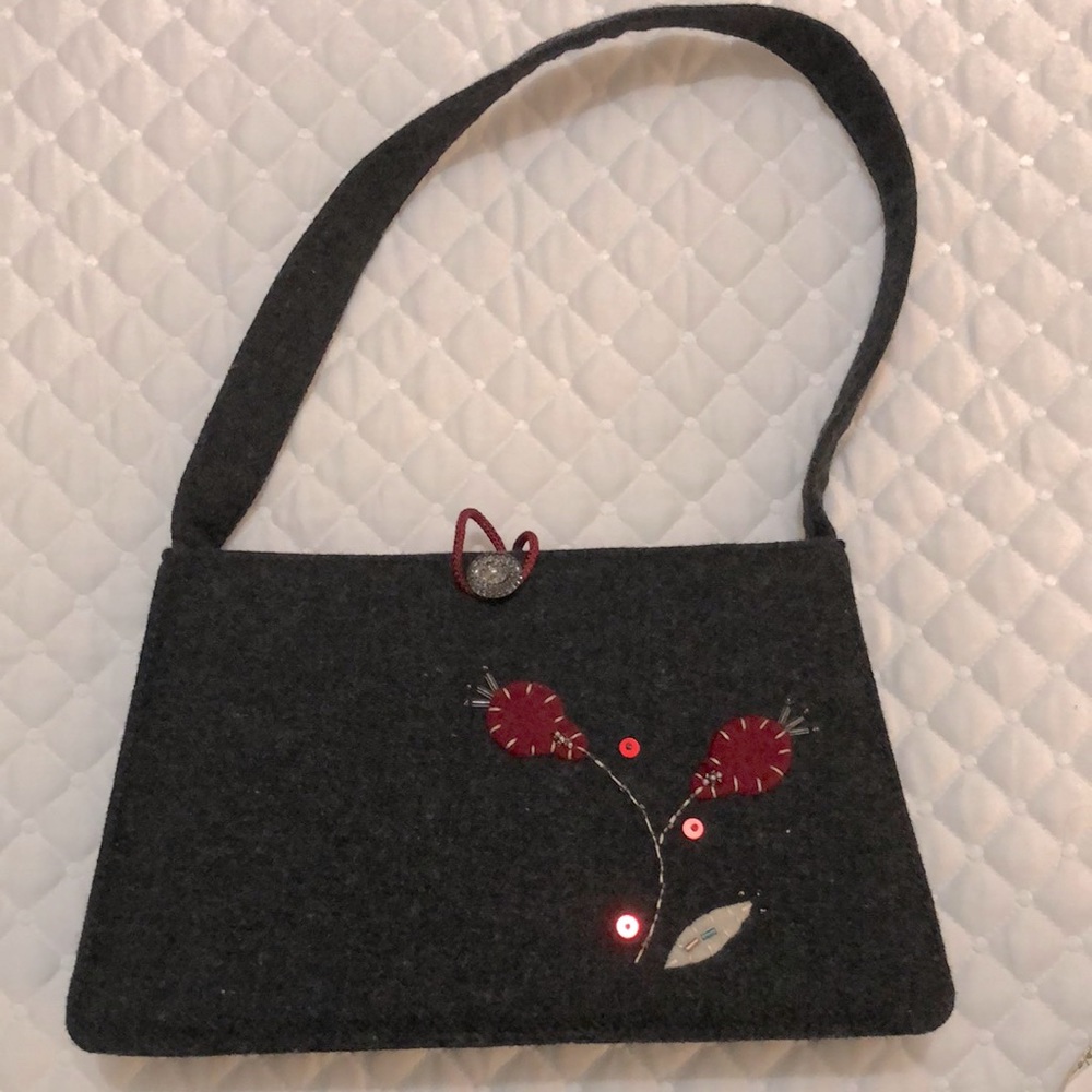 Patch NYC small grey flannel bag